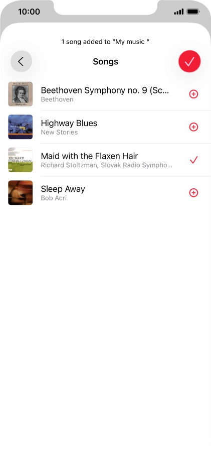 Press the confirm icon.