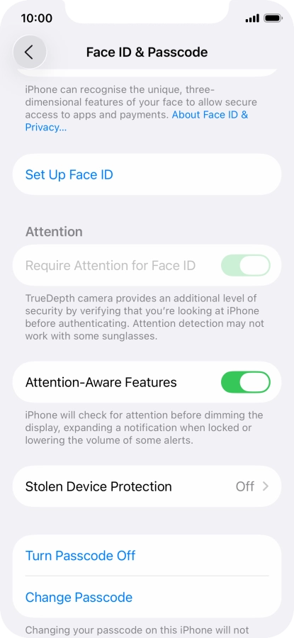 Press Turn Passcode Off and key in the phone lock code.