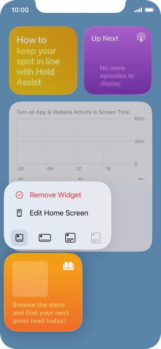 Press Remove Widget.