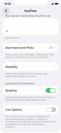 Press the required setting below 