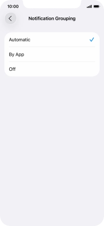 Press the required setting.