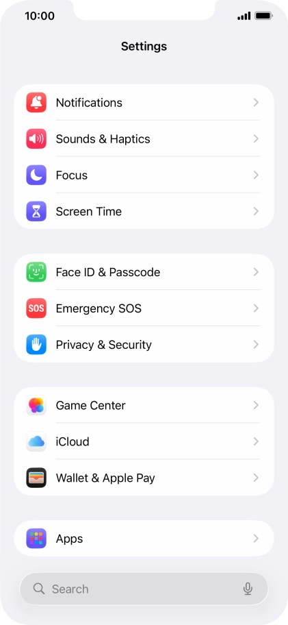 Press Face ID & Passcode.