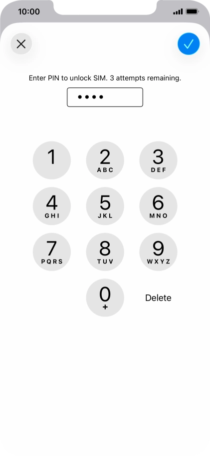 Key in your PIN and press the confirm icon.