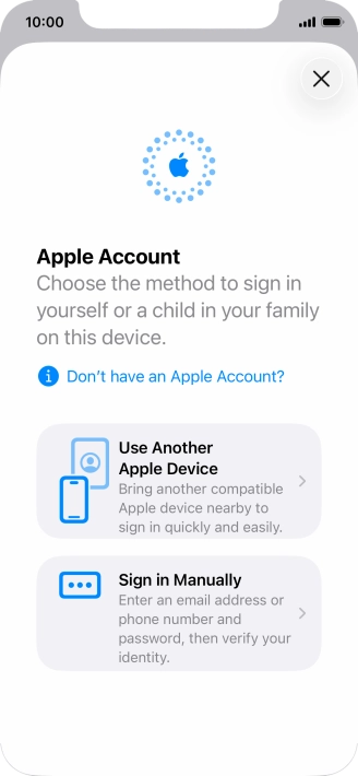 Press Sign in Manually.