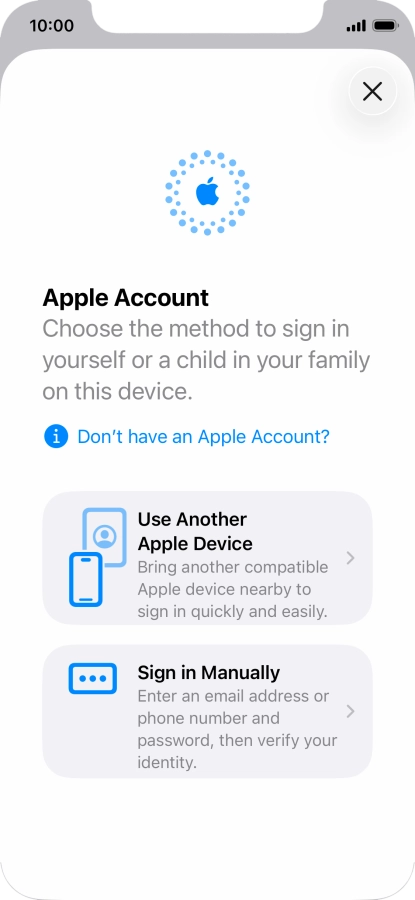 Press Sign in Manually.