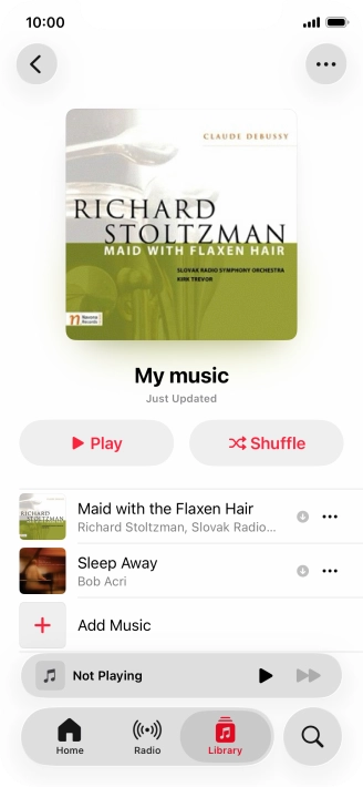 Go to the required category or playlist and press the required audio file.