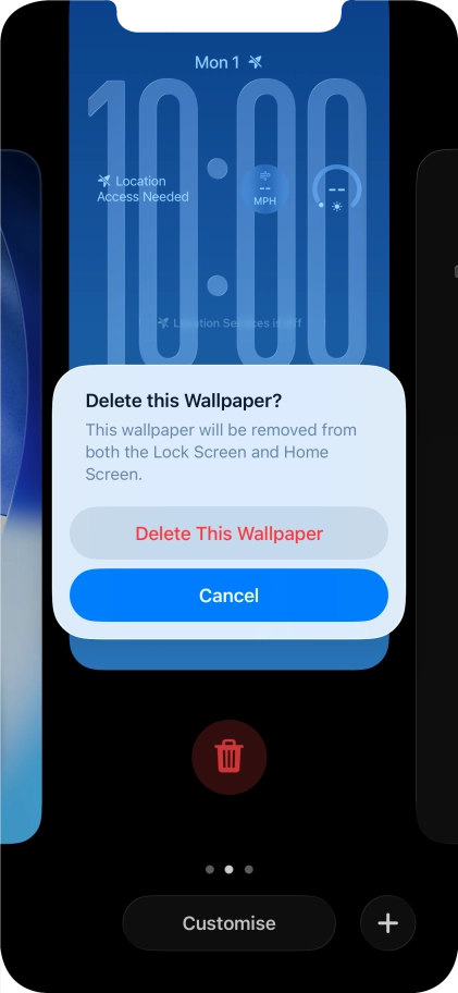 Press Delete This Wallpaper.