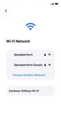 Press the required Wi-Fi network.