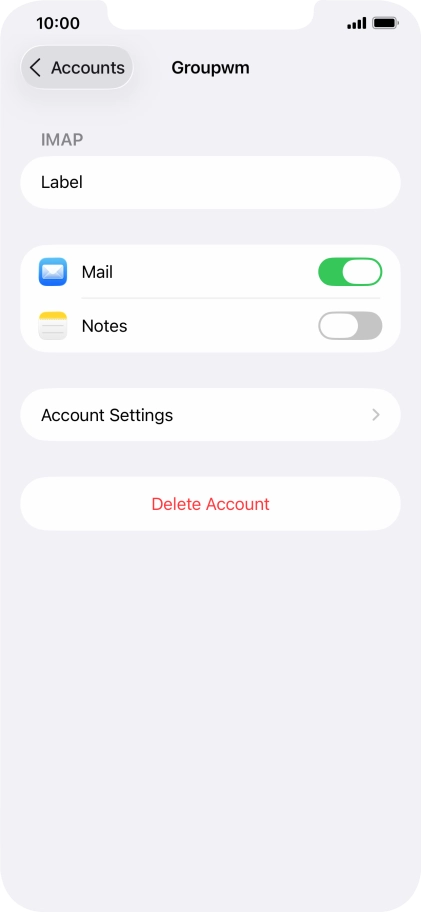 Press Account Settings.