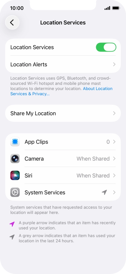 Press the required app.