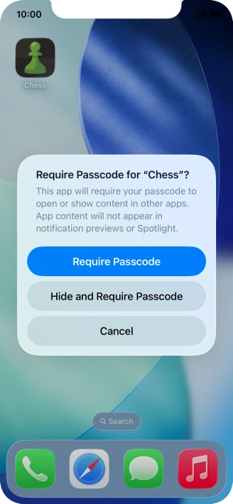 Press Require Passcode.