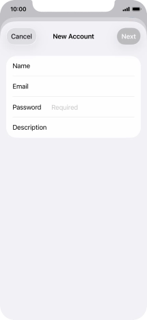 Press Password and key in the password for your email account.