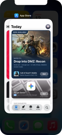 Slide upwards on the required application to end it.
