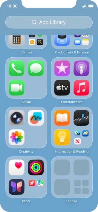 The app is now placed in the Hidden folder in the App Library.