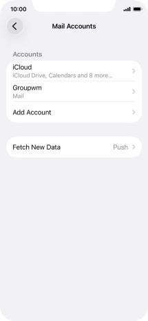 Press the name of the email account you've just set up.