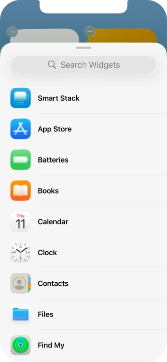 Press the required widget.
