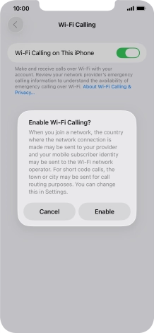 If you turn on the function, press Enable.