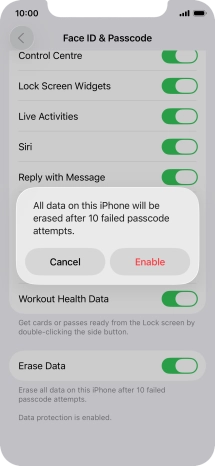 If you turn on the function, press Enable.