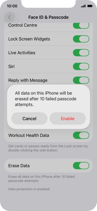 If you turn on the function, press Enable.