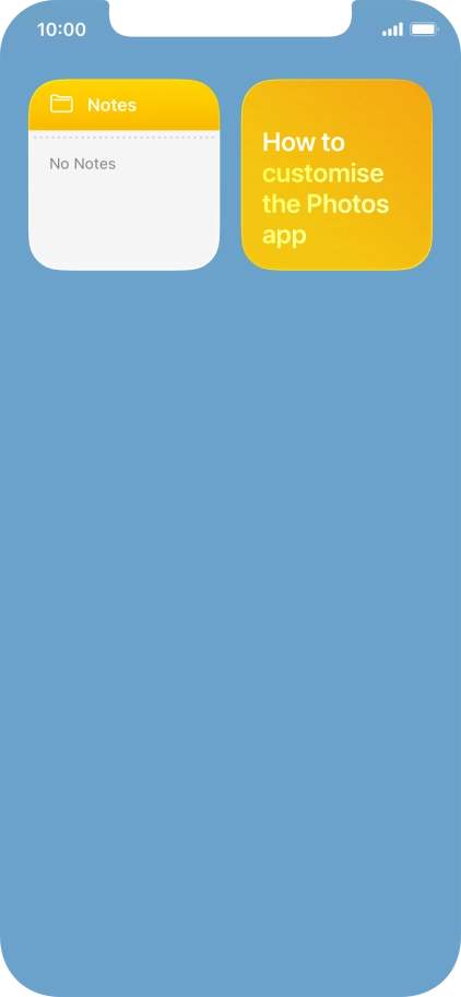 Slide your finger up or down on the screen to see more widgets.