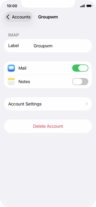 Press Account Settings.