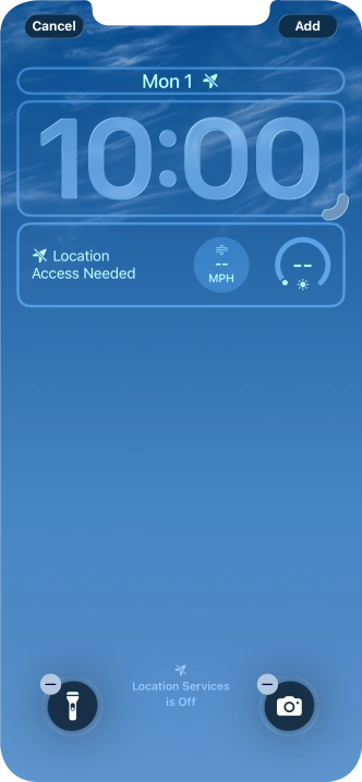To customise the way the lock screen date is displayed, press the date widget and follow the instructions on the screen to select the required widget display mode.