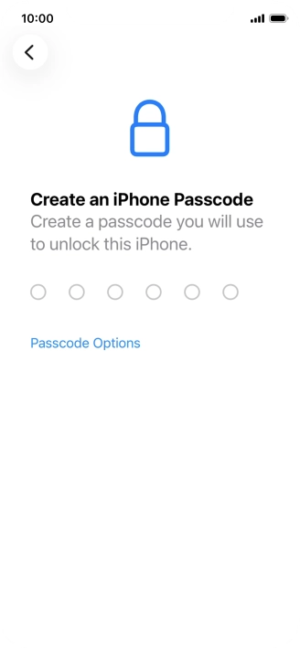 Press Passcode Options.