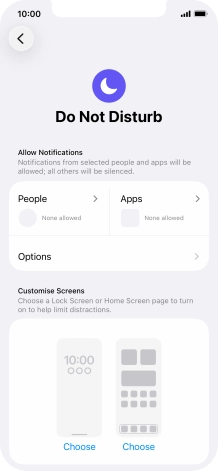 Press People and follow the instructions on the screen to select which contacts you would like to receive calls and notifications from when Do Not Disturb is turned on.