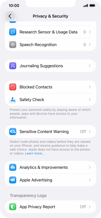 Press App Privacy Report.