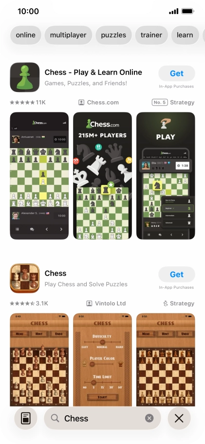 Press the required app.