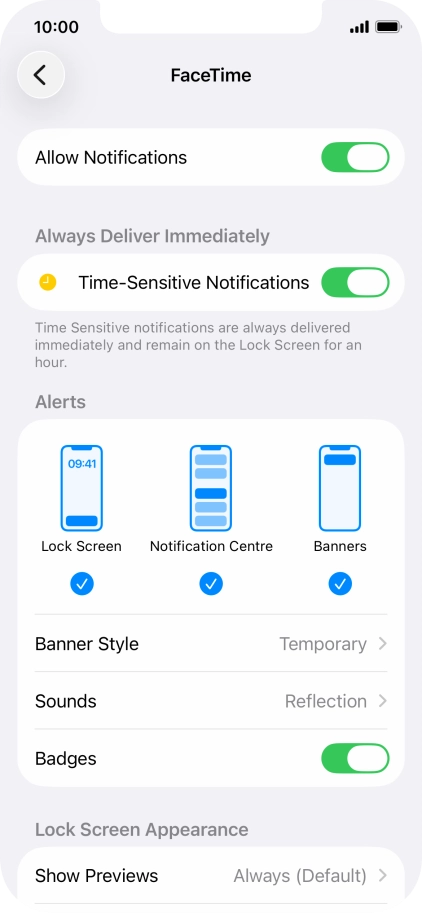 Press the indicator next to 