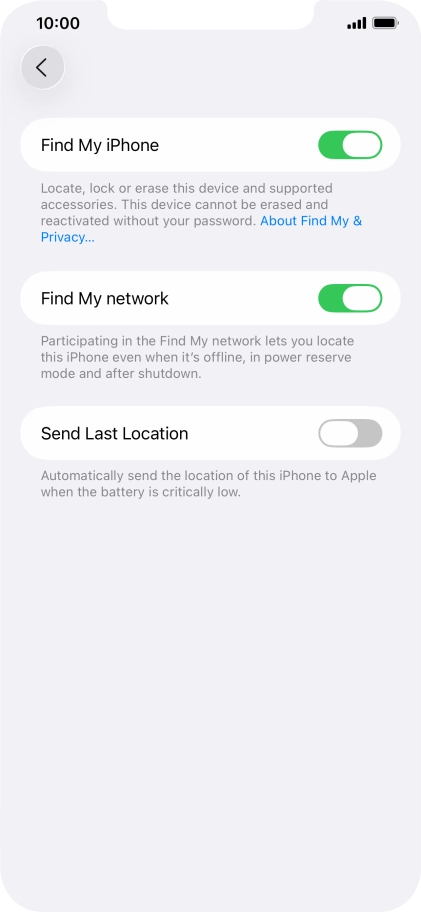 Press the indicator next to 