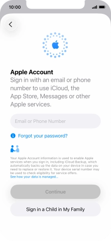 Press Email or Phone Number and key in the username for your Apple Account.