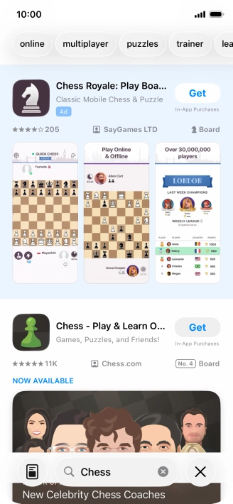 Press the required app.