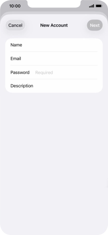 Press Password and key in the password for your email account.