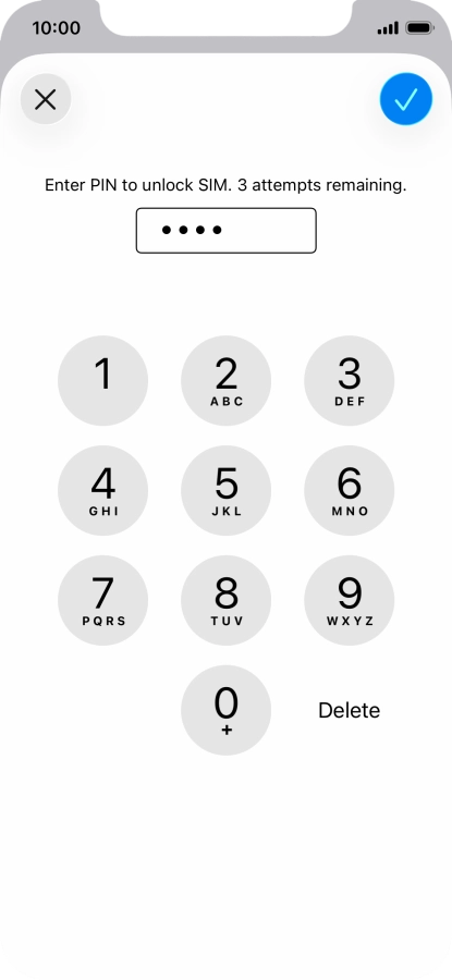 Key in your PIN and press the confirm icon.