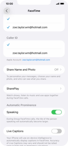 Press the required setting below 