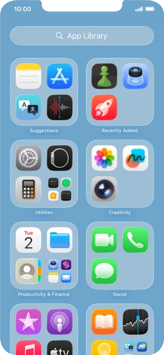 Press the required app.