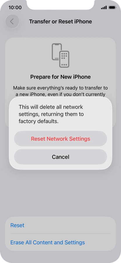 Press Reset Network Settings.