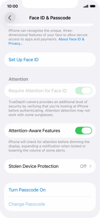 Press Set Up Face ID.