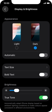 Press the indicator next to 