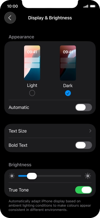 Press the indicator next to 