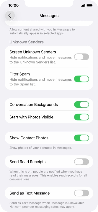Press the indicator next to 