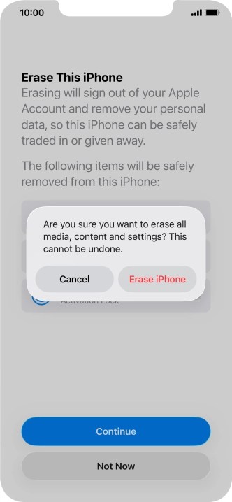 Press Erase iPhone.