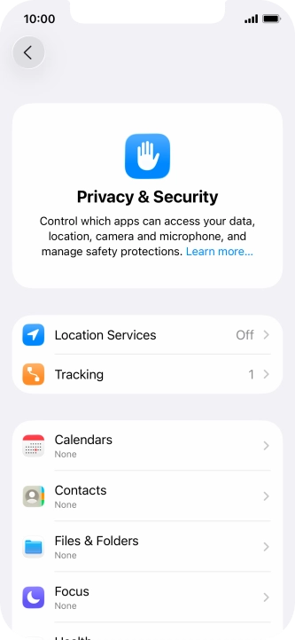 Press Location Services.