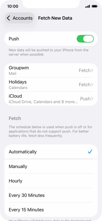 Press the indicator next to 