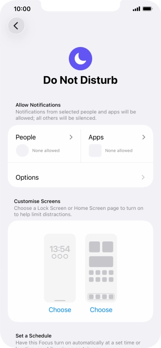 Press People and follow the instructions on the screen to select which contacts you would like to receive calls and notifications from when Do Not Disturb is turned on.