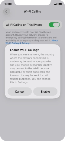 If you turn on the function, press Enable.