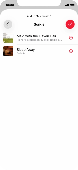 Go to the required category and press the add icon next to the required audio file.