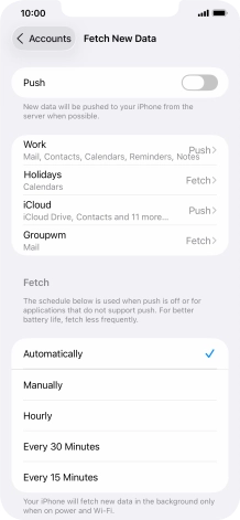 If you turn off the function, press the required setting.